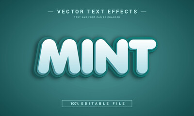 Mint 3d editable text style effect template