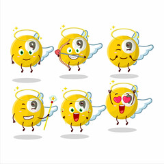 Billiards ball cartoon designs as a cute angel character