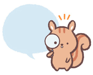 リスと虫眼鏡のフキダシ