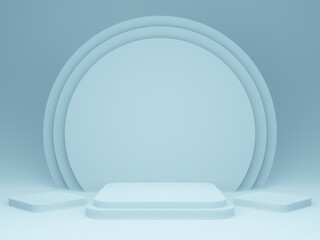 Light blue product stand. Pastel podium.
