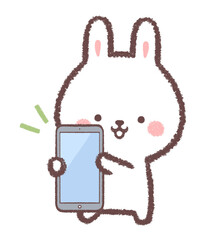 うさぎとスマートフォン