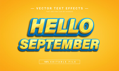 Hello september Editable text effect template