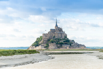 Mont St Michel world famous tourist attraction in Normandy, France - Famous historic place of...