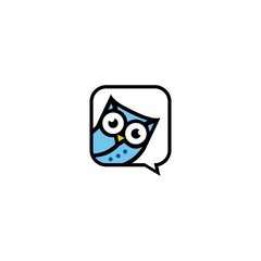 Simple modern owl logo template icon