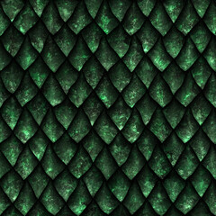 Seamless texture of dragon scales with green grunge pattern, reptile skin, 3d illustration - 450238928