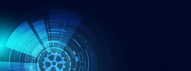 Abstract blue circle technology background,light and circle digital vector.Futuristic illustrator design.