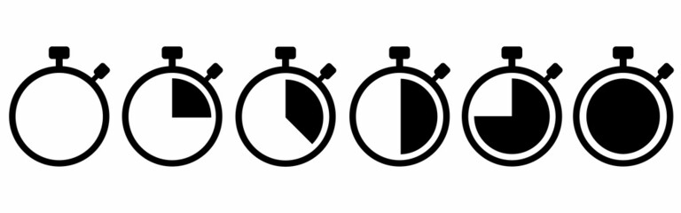 Set hourglass icons, sandglass timer, clock flat icon, time management – vector