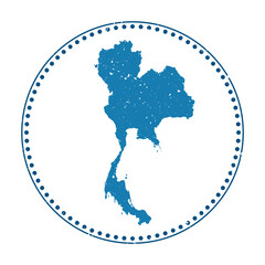 Thailand sticker. Travel rubber stamp with map of country, vector illustration. Can be used as insignia, logotype, label, sticker or badge of Thailand.