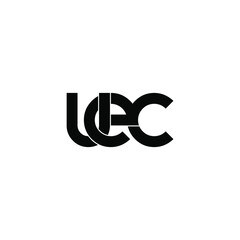 uec initial letter monogram logo design