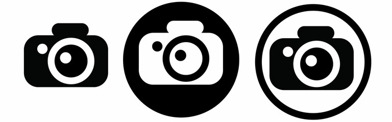 Camera icon set. Photo camera in flat style. Vector