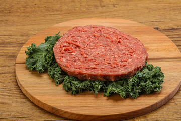 Raw beef burger cutlet for burger