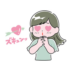 ハートを射止められる若い女性