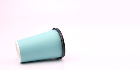 Used Coffee cup on White Background