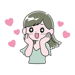 ときめいて目を輝かせる女性