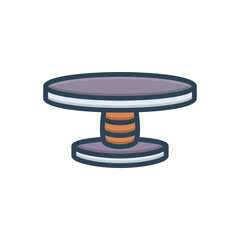 Color illustration icon for table