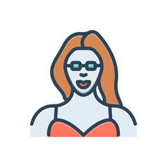 Color illustration icon for women