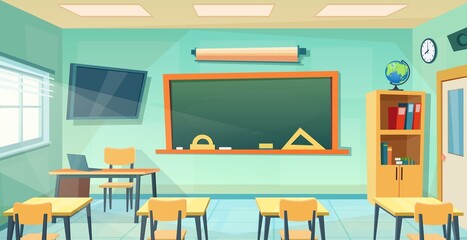 Empty School Class Room Interior Board