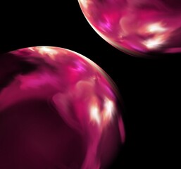 planet in space sphere illustration red color on black background 