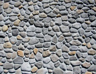 Grey and brown cobble stone wall background