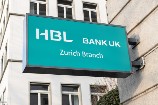 Zurich, Switzerland - January 10, 2021: HBL - Habib bank Limited is a Swiss multinational commercial bank which is based in Zurich, Switzerland.