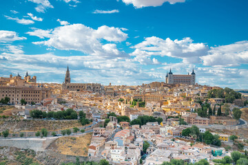 Fototapeta na wymiar Toledo cityscape. Toledo is capital of province of Toledo (70 km south of Madrid), Spain. It was declared a World Heritage Site by UNESCO in 1986.