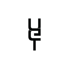 uet initial letter monogram logo design