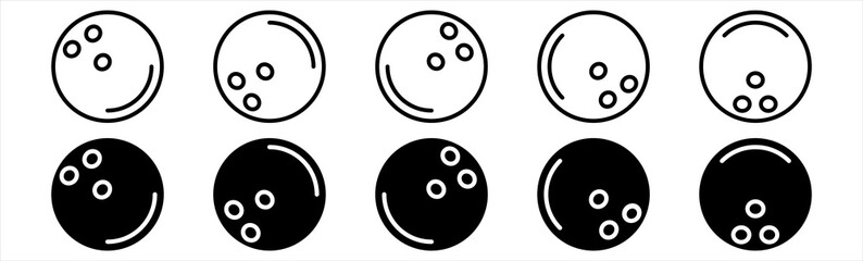 Bowling ball icons illustration