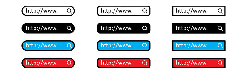 Address and navigation bar icon. Business concept search www http pictogram. Vector illustration.