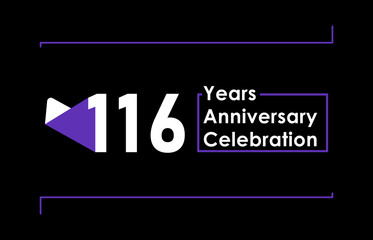 116 Years Anniversary Celebration Vector Template Design