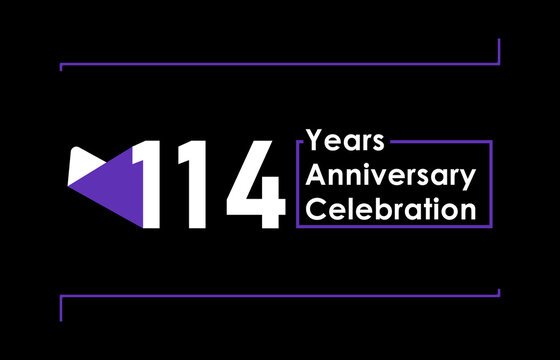 114 Years Anniversary Celebration Vector Template Design