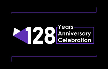 128 Years Anniversary Celebration Vector Template Design