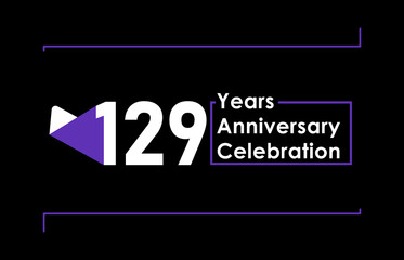 129 Years Anniversary Celebration Vector Template Design
