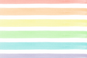 Rainbow Watercolor Brush Stroke Stripes. 
Abstract Colorful Painted Stripes.