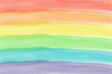 Rainbow Watercolor Brush Stroke Background. 
Abstract Colorful Painted Stripes.