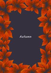 Beech leaf frame vector for decoration on Autumn season and Thanksgiving festival.