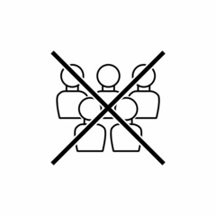 prevent covid-19 virus.don't crowd outline icon illustration.