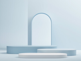 Winner podium for product presentation, 3d render, 3d illustration