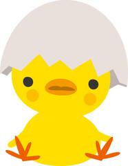 ひよこと卵の殻のイメージイラスト © kintomo