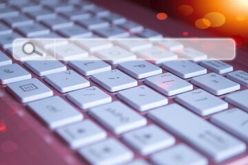 Laptop or computer keyboard to search business knowledge