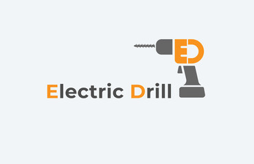 Initial ED Electric Drill Logo Typography design
 - obrazy, fototapety, plakaty