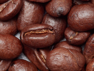roasted coffee bean background, top view roasted coffee bean background, top view