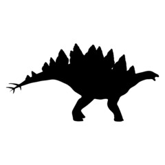 Fototapeta premium Black silhouette dinosaur isolated on white background