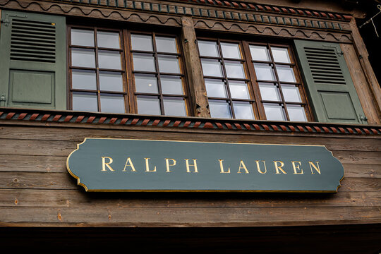 Gstaad, Switzerland - July 16, 2020: Ralph Lauren textile fashion store in Gstaad