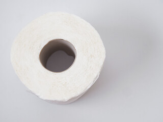 Toilet paper isolated on white background.