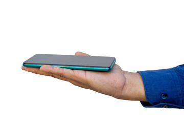 Hand holding of a mobile phone