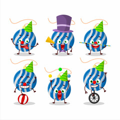 Cartoon character of christmas lights blue with various circus shows