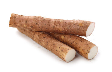 Fresh  yam on white background.