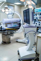 Emergency medicine technology supplies. Modern medical equipment for hygiene treatment.