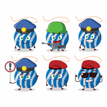 A dedicated Police officer of christmas lights blue mascot design style