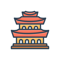 Color illustration icon for china